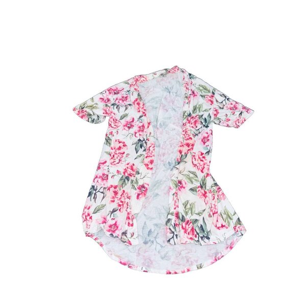 Show Me Your MuMu Floral Open Kimono Robe One Size OS Short Sleeve - Picture 2 of 4